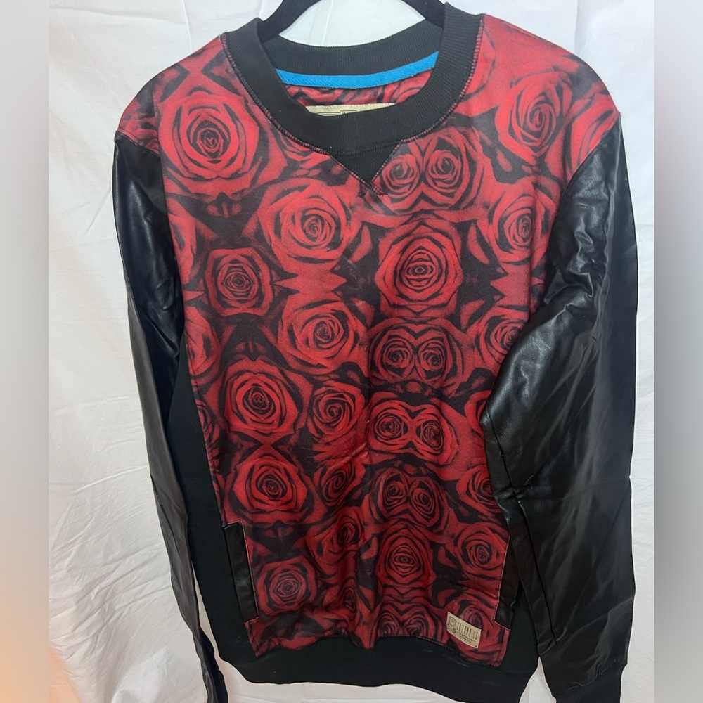 Entree Shiny Red Rose Sweater
